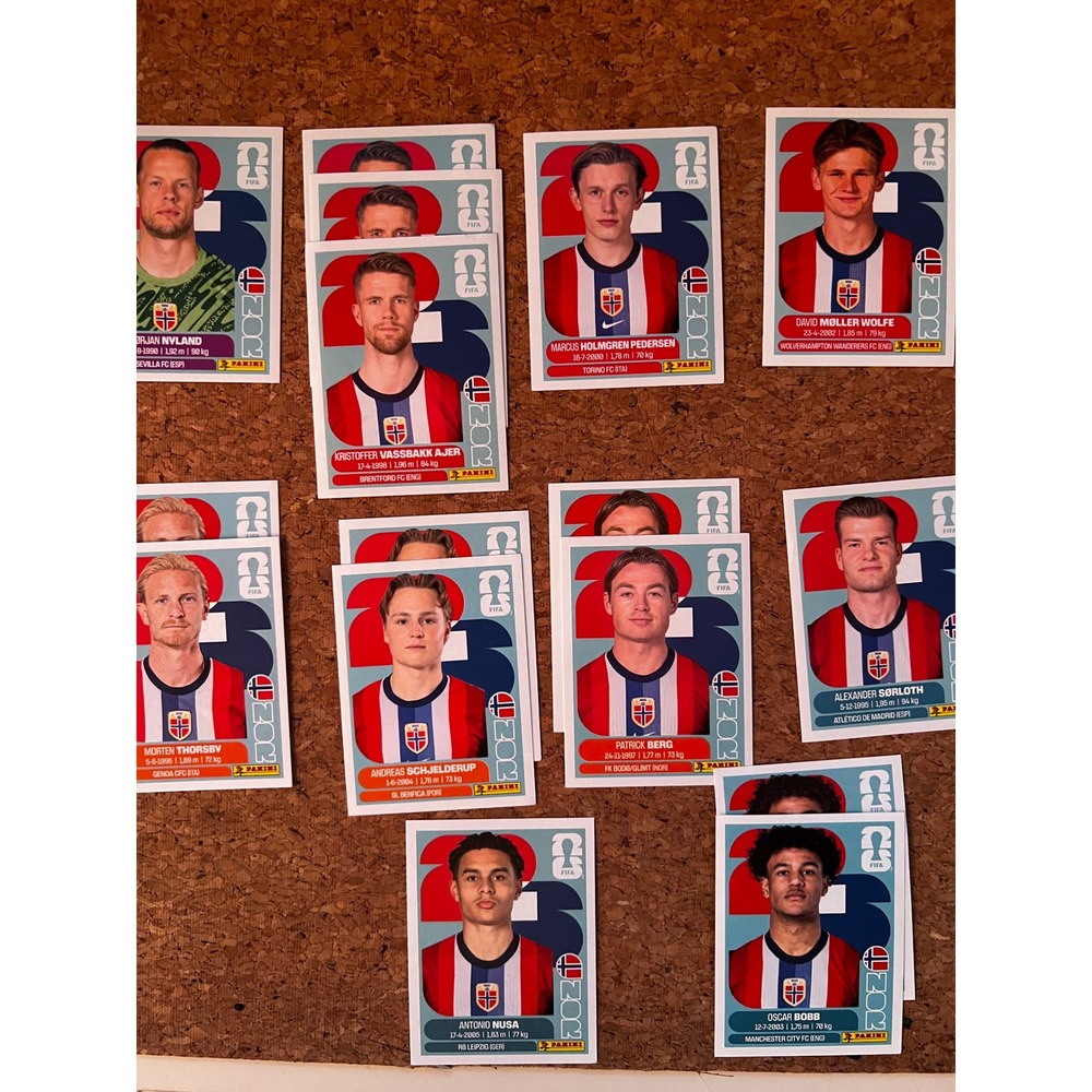 Panini FIFA World Cup 2026 Norway Sticker Lot Oscar Bobb Antonio Nusa Soccer